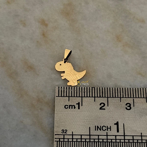 تصویر دوم آویز دایناسور طلا لیزری